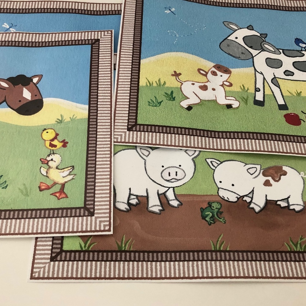 Set of 4 farm animal nursery prints 8x10